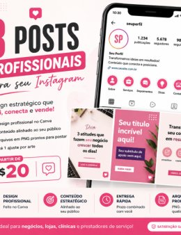 Eu vou criar 3 posts para instagram