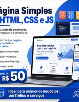 Eu vou criar uma página simples em HTML, CSS e JS