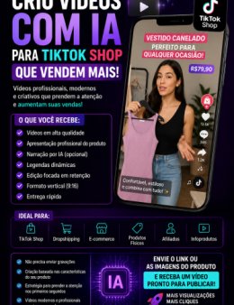Eu vou cria Vídeos com IA para TikTok Shop
