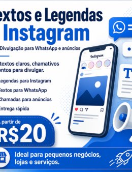 Eu vou criar textos e legendas para anuncios