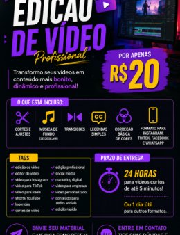 Edição de Vídeo Profissional por Apenas R$ 20