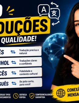 Eu vou traduzir textos em inglês, espanhol e francês