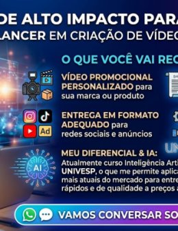 Eu vou criar vídeos promocionais com IA