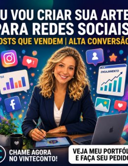 Eu vou Criar Sua Arte para Redes Sociais
