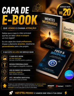 Vou criar uma capa de e-book profissional, moderna e chamativa para o teu livro