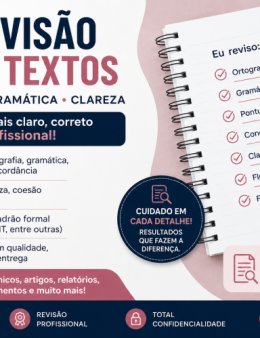 Eu vou revisar e corrigir seu texto