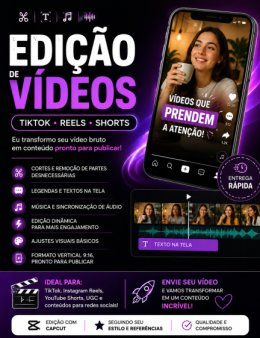 Eu vou vídeos para TikTok, Reels e Shorts