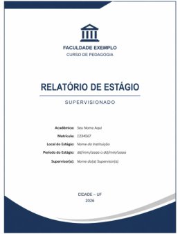 Eu vou fazer seu Relatório de Estágio