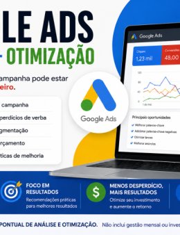 Eu vou analisar e otimizar sua campanha no Google ADS