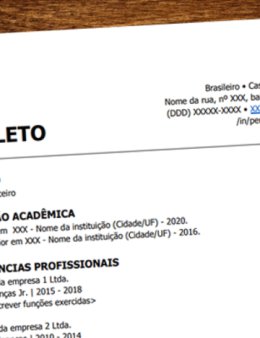 Eu vou criar um currículo eficiente para você
