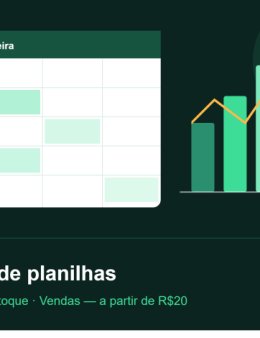 Eu vou criar sua planilha no Excel ou Sheets