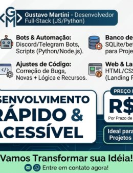 Eu vou criar ou corrigir scripts e bots