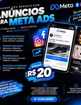 Eu vou vou criar seus anuncios para meta ads