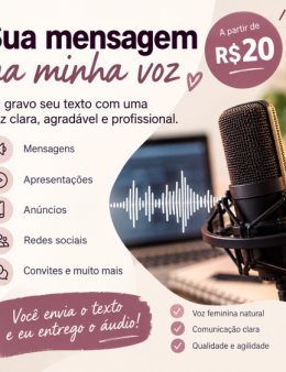 Eu vou gravar sua mensagem com minha voz