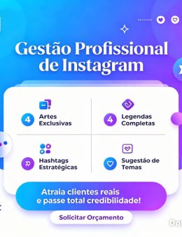 Eu vou gerenciar o seu perfil do Insta