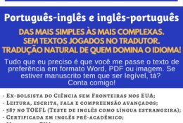 Eu vou traduzir textos em português-inglês ou inglês-português