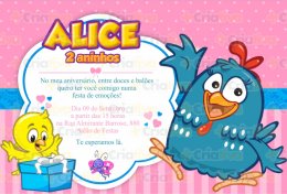 Eu vou criar uma arte de convite da Galinha Pintadinha