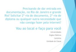 Eu vou solicitar 2ª via de documentos ou dar entrada